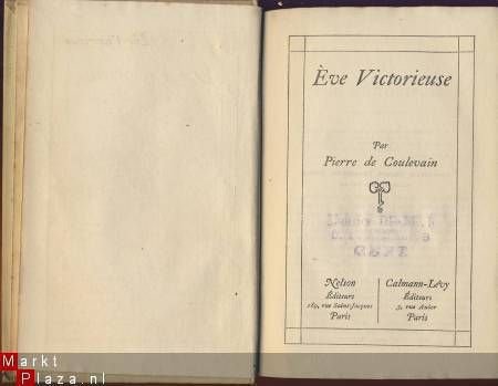 PIERRE DE COULEVAIN**EVE VICTORIEUSE**NELSON SANS DATE - 2