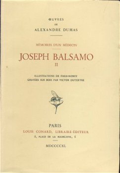 ALEXEXANDRE DUMAS**JOSEPH BALSAMO**UNE(1)TOME II°CONARD - 1