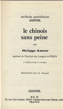 ASSIMIL***PHILIPPE KANTOR**LE CHINOIS SANS PEINE**1989** - 2