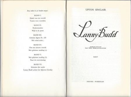 UPTON SINCLAIR**LANNY BUDD**BAND V**1.GEHEIME ZENDIN.2.OVERW - 2