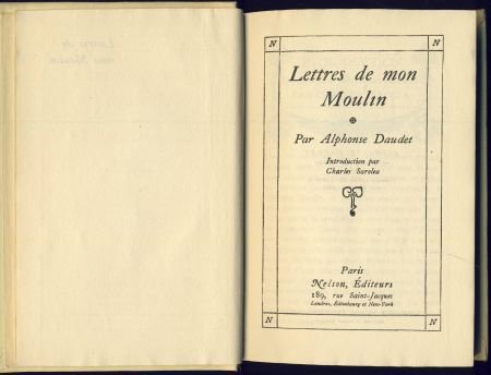 ALPHONSE DAUDET**LETTRES DE MON MOULIN**NELSON HARDCOVER.** - 2