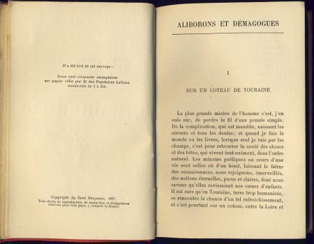 RENE BENJAMIN**ALIBORONS ET DEMAGOGUES**ARTHEME FAYARD & Cie - 3