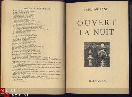 PAUL MORAND**OUVERT LA NUIT**GALLIMARD HARDCOVER - 2