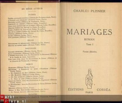 CHARLES PLISNIER** MARIAGES**TOME I+TOME II**ED.CORREA1948 - 2