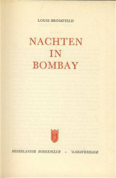 LOUIS BROMFIELD**NACHTEN IN BOMBAY**NBC-LUXE-EDITIE-' S-GRAV - 2