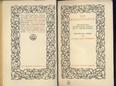 ARTHUR GRAF GOBINEAU**DIE RENAISSANCE**IM INSEL VERLAG - 2