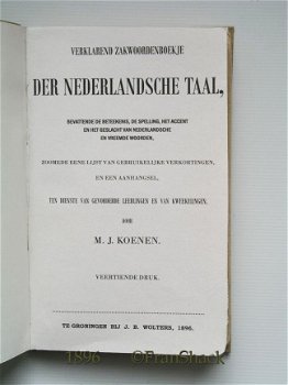 [1896] Verklarend zakwoordenboekje der Nederlandsche Taal, Koenen, Wolters - 2