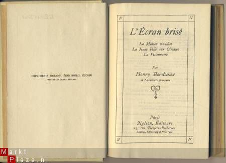 HENRY BORDEAUX**L'ECRAN BRISE**NELSON HARDCOVER - 2