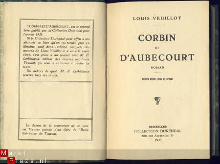 LOUIS VEUILLOT**CORBIN ET D'AUBECOURT**1933**DURENDAL** - 2