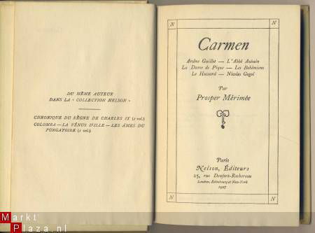 PROSPER MERIMEE**CARMEN**NELSON HARDCOVER - 2