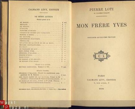 PIERRE LOTI**MON FRERE YVES*1898*RELIURECALMANN-LEVY - 2