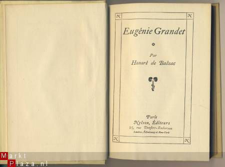 H. DE BALZAC**EUGENIE GRANDET**NELSON HARDCOVER - 2