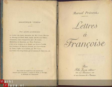 MARCEL PREVOST**LETTRES A FRANCOISE**FELIX JUVEN 1902 - 2