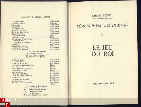 JOSEPH KESSEL**LE JEU DU ROI**PLON HARDCOVER. - 5