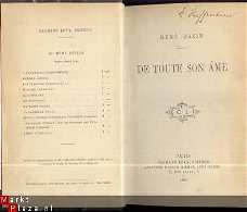 RENE BAZIN** DE TOUTE SON AME **!!! 1897 !!!CALMANN LEVY