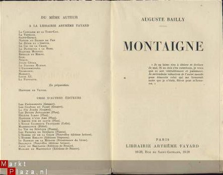AUGUSTE BAILLY**MONTAIGNE*1942*LIBRAIRIE ARTHEME FAYARD - 2