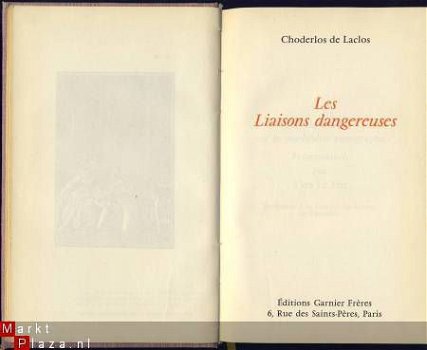 CHODERLOS DE LACLOS** LES LIAISONS DANGEREUSES **GARNIER COL - 4