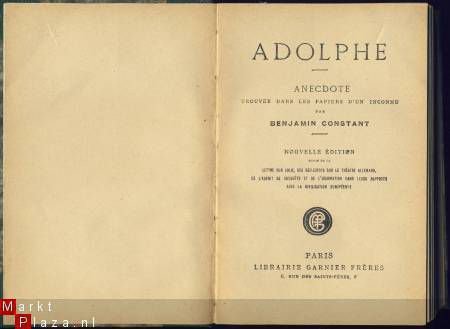 BENJAMIN CONSTANT**ADOLPHE**SUIVI DE**LIBR. GARNIER FRERES - 2