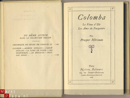 PROSPER MERIMEE**COLOMBA**NELSON HARDCOVER - 2