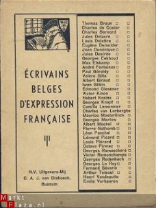 37 ECRIVAINS BELGES D'EXPRESSION FRANCAISE