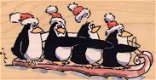 SALE Houten stempel Arctic Bus Penguins Winter van Penny Black. - 1 - Thumbnail
