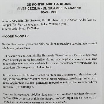 Laarne: De Koninklijke Harmonie Sinte Cecilia De Sicambers 1848 - 1998 - 3