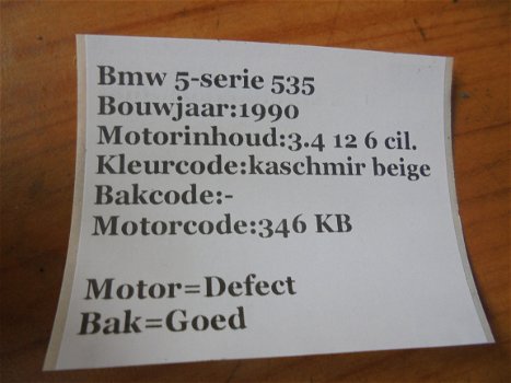 BMW 5 Serie E 34 535 1990 Onderdelen en Plaatwerk - 7