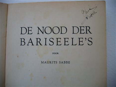 De nood der Bariseele's door Maurits Sabbe 1943 - 2