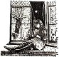 SALE NIEUW GROTE cling stempel Vintage 2 Girl In Window - 1 - Thumbnail