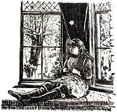 SALE NIEUW GROTE cling stempel Vintage 2 Girl In Window.