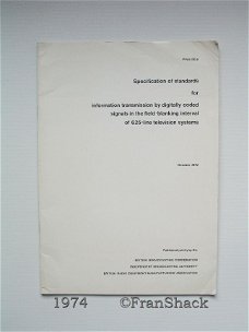 [1974] Specification of unified TV-standards (Teletekst), BBC