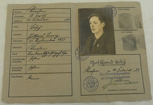 Deutsches Reich Kennkarte / ID Kaart Civiel, Man, 10 Februari 1939, te Viersen.(Nr.1) - 2