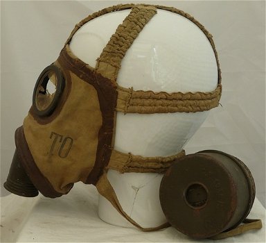 Gasmasker, Frans / Frankrijk, type: TC-38, Civiel, Maat: Normaal, jaren'30/'40.(Nr.3) - 4