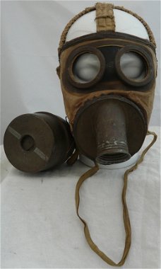 Gasmasker, Frans / Frankrijk, type: TC-38, Civiel, Maat: Groot, jaren'30/'40.(Nr.4)