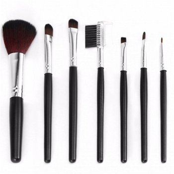 7 Delige Make-up kwasten en penselen set in opberg etui - 4