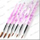 6 Delige Acryl penselen set Roze Wit - 1 - Thumbnail