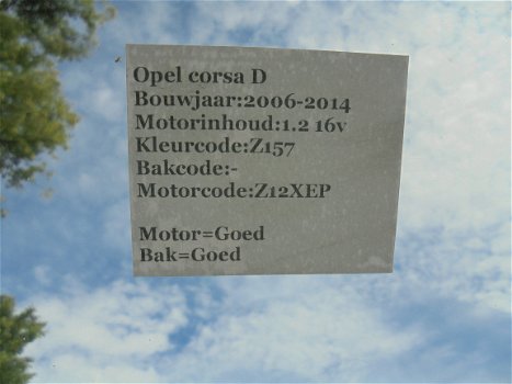 Opel Corsa D 1.2 16V 2009 Onderdelen en Plaatwerk Kleur Z157 - 8