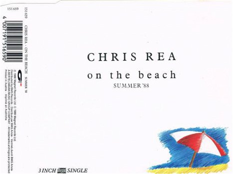 Chris Rea ‎– On The Beach (Summer '88) 3 Track CDSingle - 1