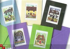 borduurpatroon 4809 spring cottages,5 cards