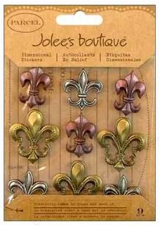 SALE NIEUW Jolee's Boutique Dimensional Stickers Parcel Fleur De Lis Repeat