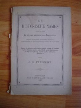 De historische namen door J.G. Frederiks - 1