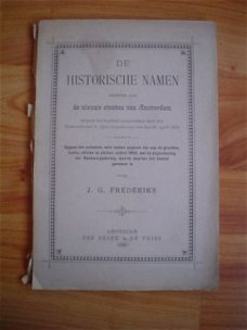 De historische namen door J.G. Frederiks
