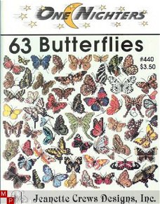 borduurpatroon L001  butterflies (63 motifs)