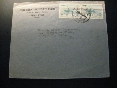 Oude envelop Peru, gebruikt 1958.. - 1