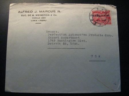 Oude brief Peru, gebruikt jaren '50... - 1