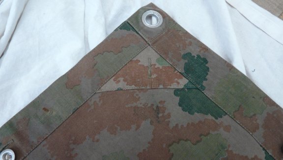 Tent Zeil / Zeltbahn, NVA / KVP, Flecktarn / Sumpftarn, DDR, Oost-Duits, jaren'60. - 6