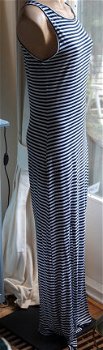 Maxi jurk gestreept blauw/wit - maat L - 2