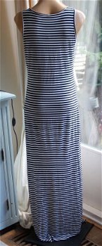 Maxi jurk gestreept blauw/wit - maat L - 3