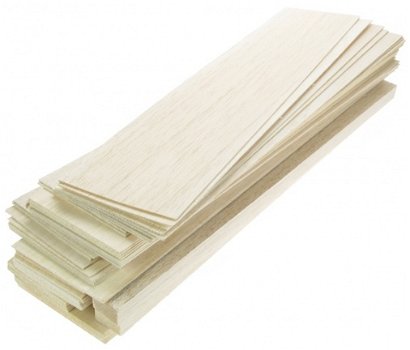 Balsa Plank - 100*330*1-10mm, 2x - Raket - Modelrocket - 0