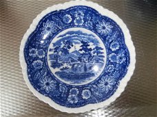 Royal Cauldon 1930 - 1950 porcelain " Native " ... prachtig oud kop en schotel in blauw.